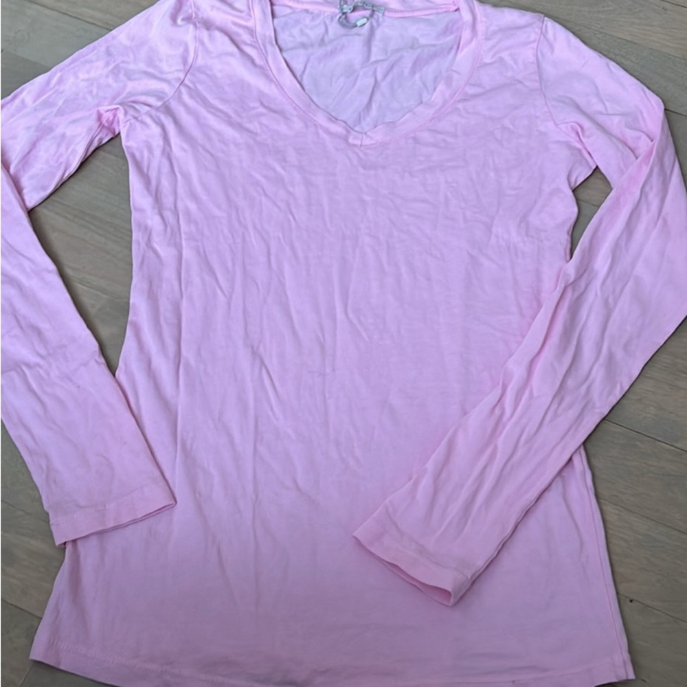 V-Neck Long Sleeve Italian cotton T-shirt made in Italy M